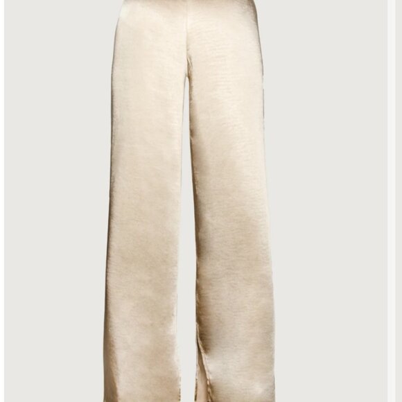 Gold satin pant with side slit, XS, Oak + Fort - Picture 4 of 4